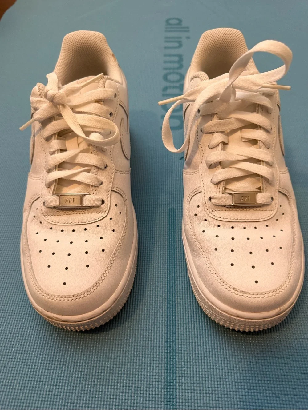 Nike White Low-Top Leather Sneakers Air Force One